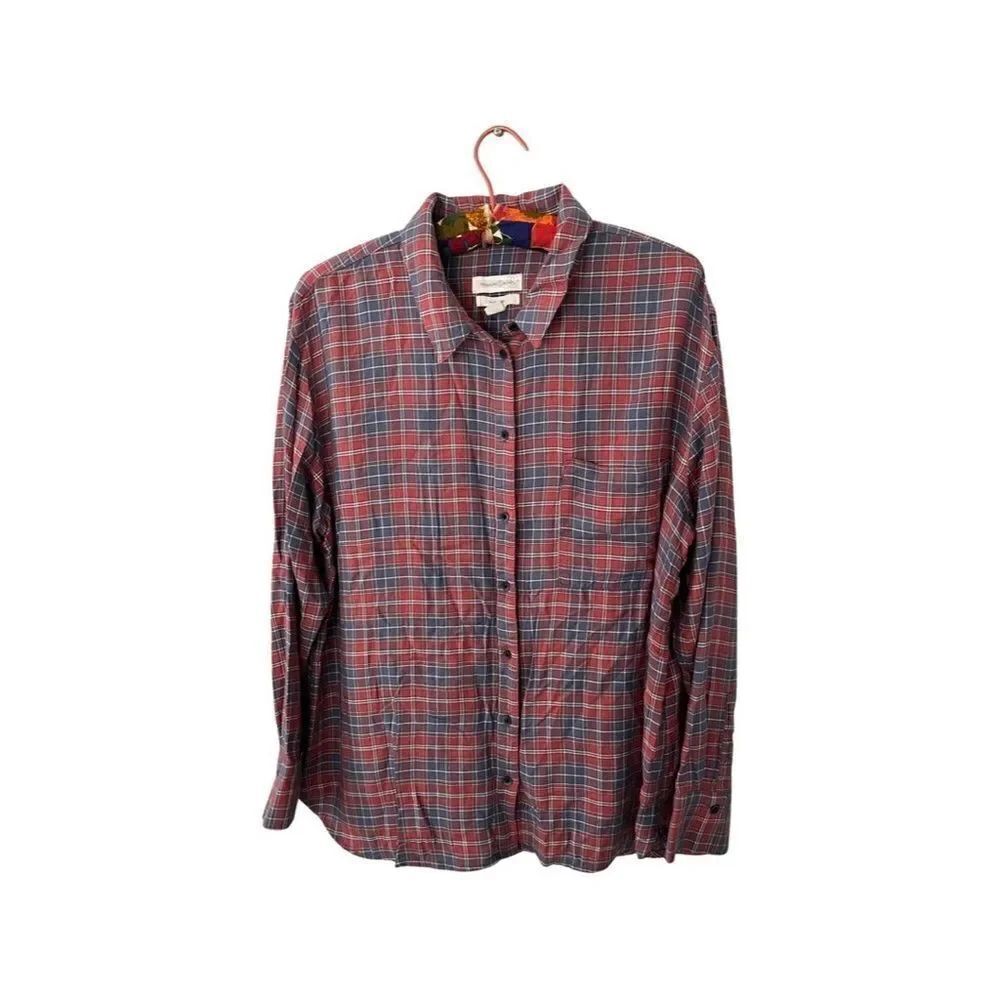 Treasure & bond | plaid button up boyfriend shirt